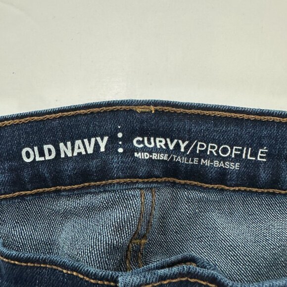 Old Navy Curvy Mid Rise Bootcut Women's size 10 Dark Wash Blue Denim Jeans - Picture 3 of 5